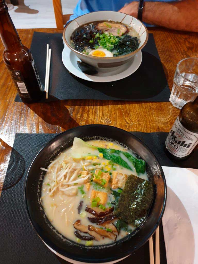 Ramen vegano en Don don ramen