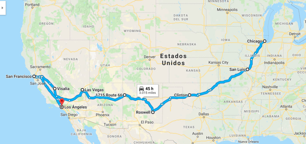 route 66 road trip map