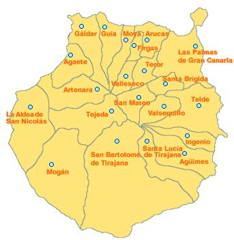 Mapa municipios Gran Canaria