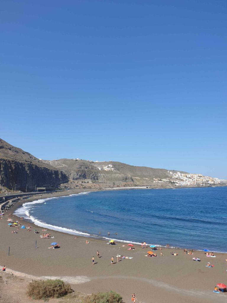 La Laja beach and Las Palmas de Gran Canaria at the background