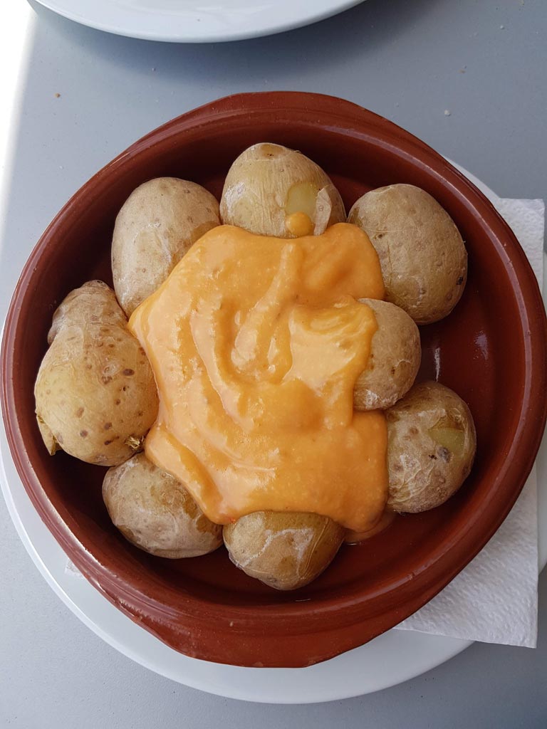 Potatoes with mojo, typical Canarian food
