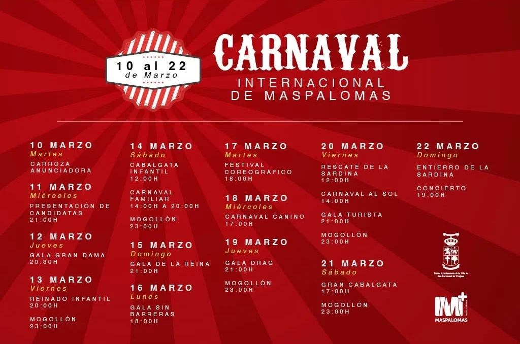 Programa Carnaval Maspalomas 2026 oficial y cartel