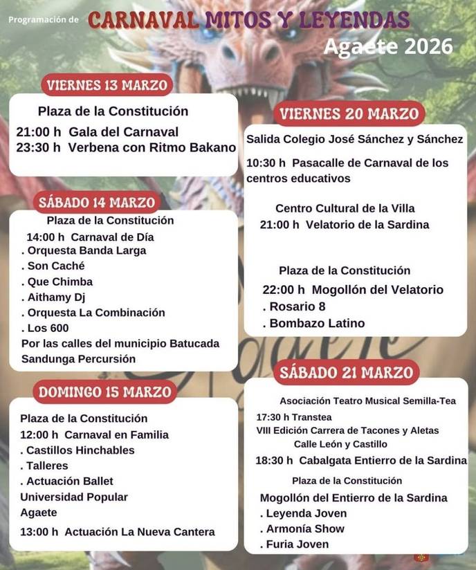 Carnival program Agaete 2026
