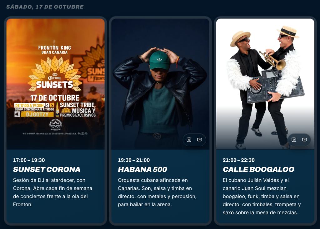 Fronton King musical program October 17, 2026