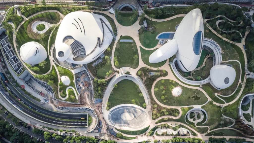 Luchtfoto van het Shenzhen Bay Culture Square