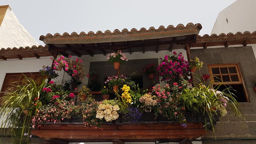 Canarian balcony in Teror, most beautiful villages in Gran Canaria