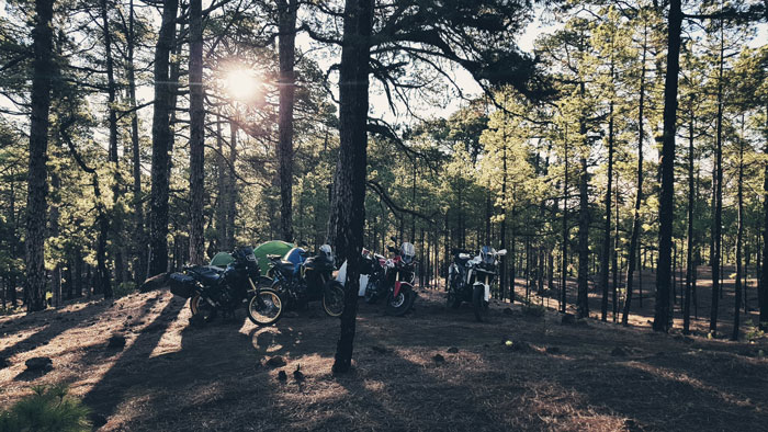 El Hierro by trail motorcycle, camping area