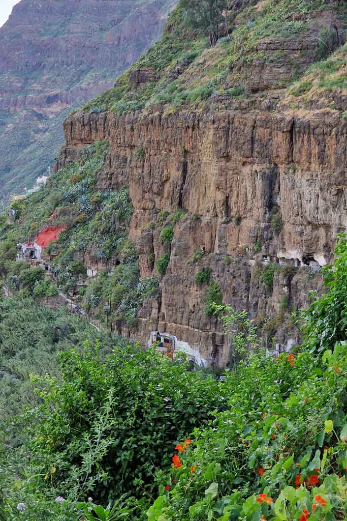 Cave houses on the slopes, Gran Canaria