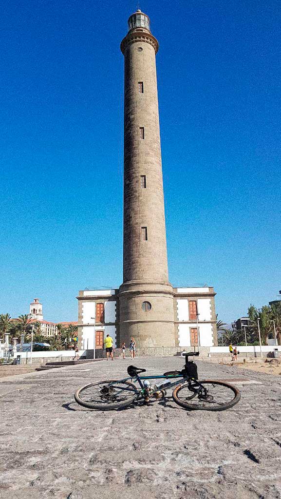 Maspalomas lighthouse by gravel bike