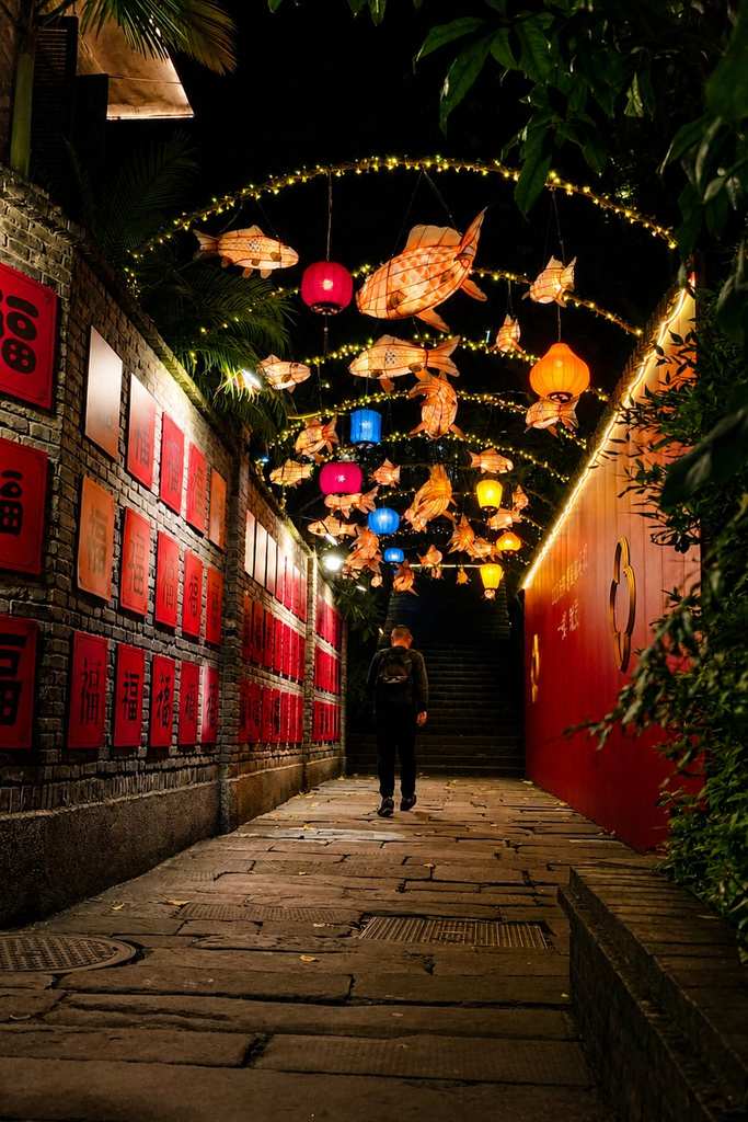 Longmenhao Old Street Chongqing Noche