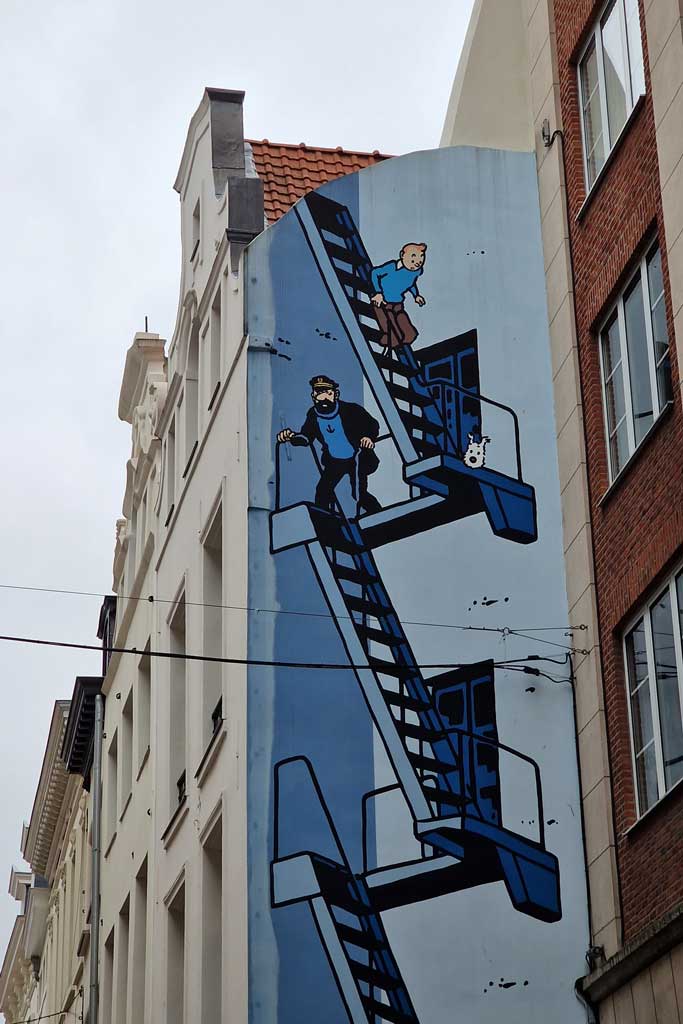 Must see places in Belgium Tintin mural in Brussels