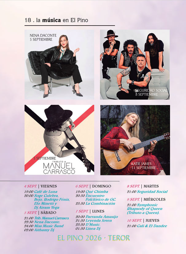 Pino Festival Concert Program Teror 2026