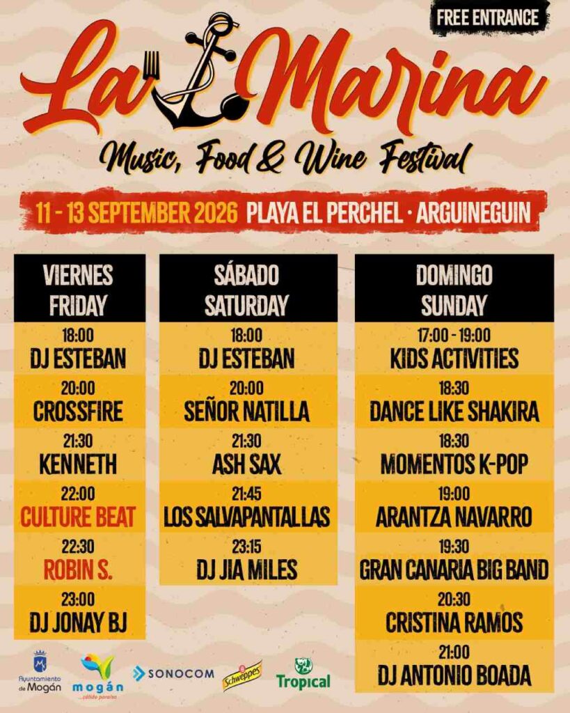 Programme du festival de La Marina