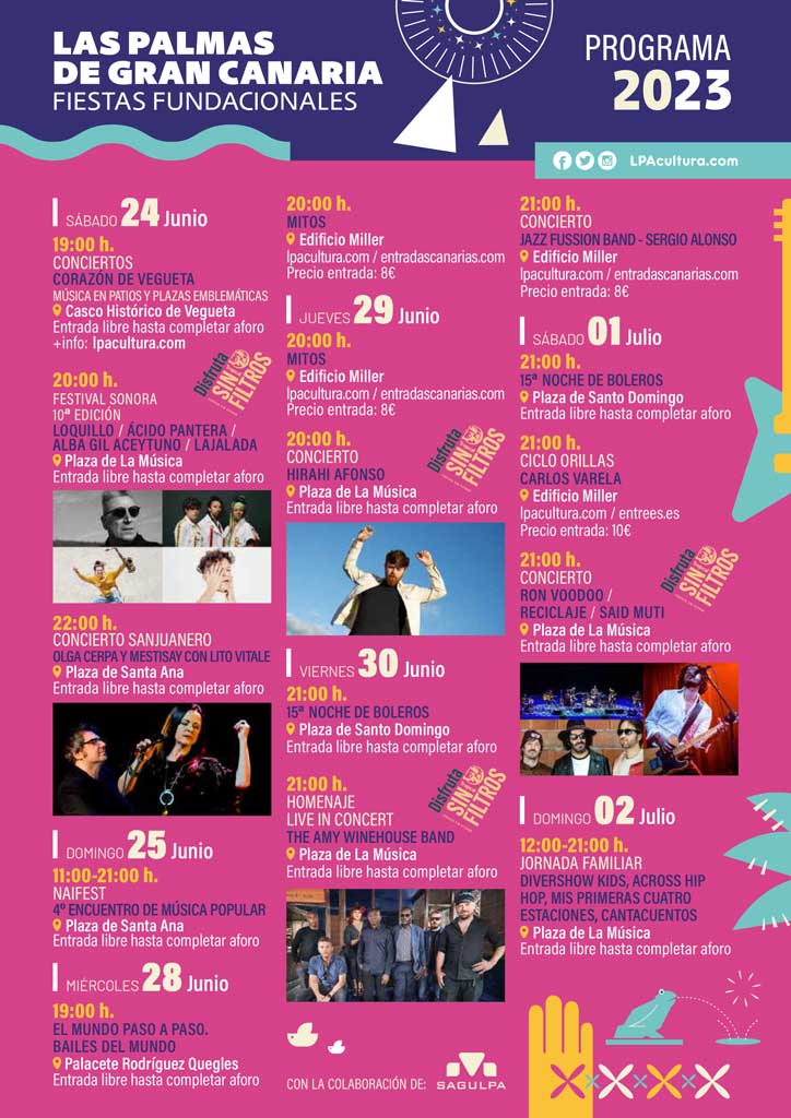 Las Palmas de GC Founding Festivities Program. Source: City Hall LPGC.