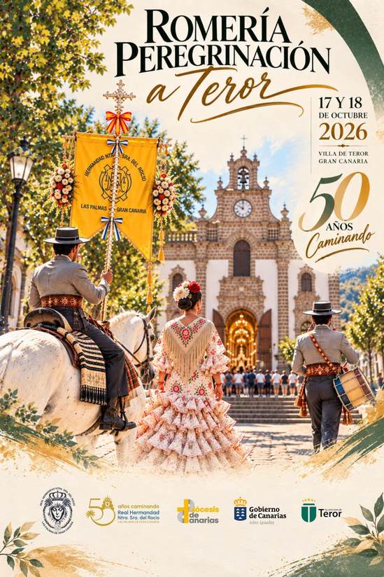 Poster for the Rocío pilgrimage to TerorOctober 17 and 18, 2026, for the 50th anniversary of the Brotherhood