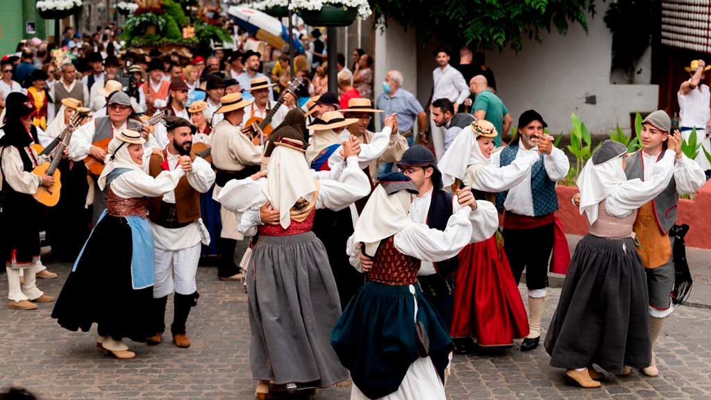Traditional dance during the pilgrimage of Santiago in Galdar, Gran Canaria
